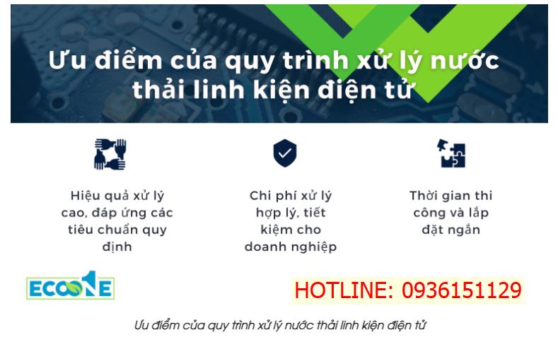 Ưu điểm của quy trình xử lý nước thải linh kiện điện tử